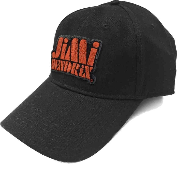 Jimi Hendrix Baseball Cap Orange Stencil Logo, Black [Hat]