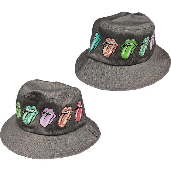 The Rolling Stones Bucket hat MultiTongue Pattern Grey X/XL [Hat]
