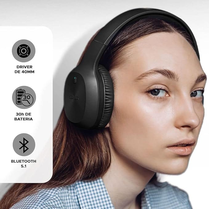 Edifier W600BT Wireless Headphones, Bluetooth 5.1 (Black) [Accessories]