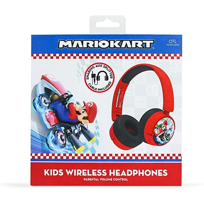 Mario Kart Wireless Kids Headphones - Red [Accessories]