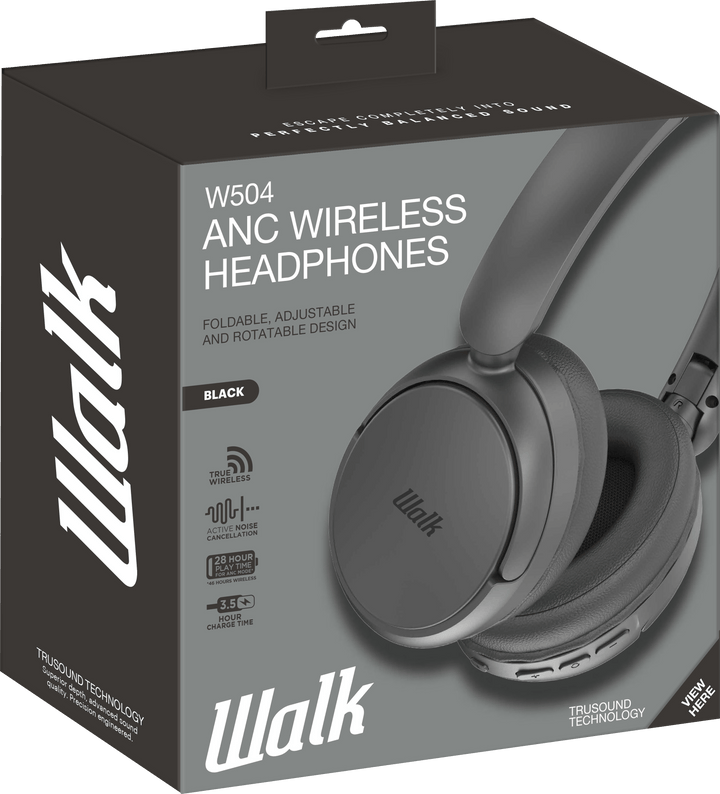 Walk W504 Audio ANC Headphones (Black) [Accessories]