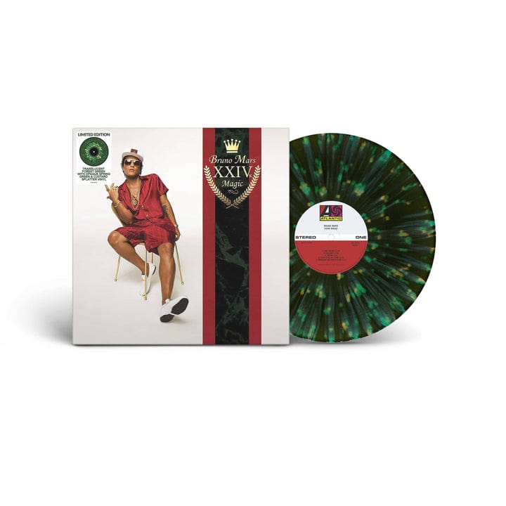 24K Magic (Exclusive Translucent Forest Green with Opaque Spring Green and Custard Splatter Edition) - Bruno Mars [Colour Vinyl]