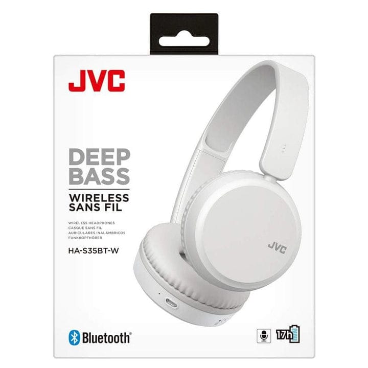 JVC Carbon Bluetooth Headphones, White [Accessories]