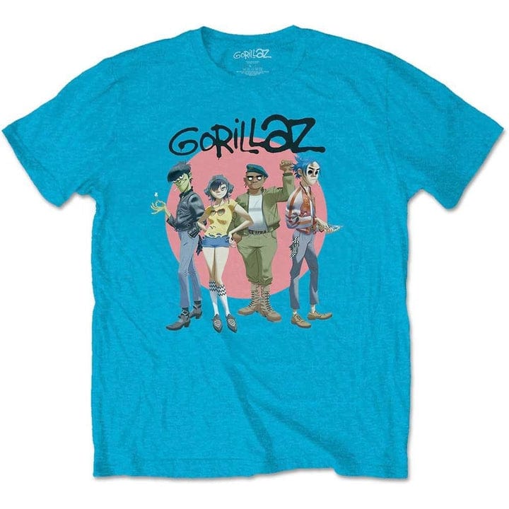 Gorillaz Group Circle Rise Blue - 2XL [T-Shirts]