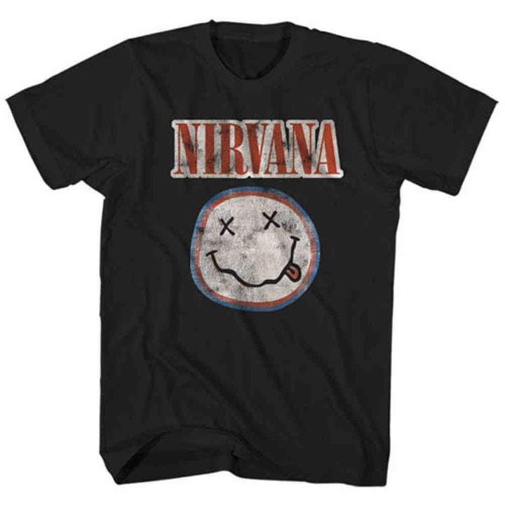 Nirvana Distressed Logo - Black - Small [T-Shirts]