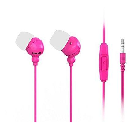 MAXELL 303762 PLUGZ + MIC IN-EAR EARPHONES WITH MICROPHONE - PINK [ACCESSORIES]