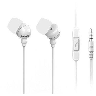 Maxell 303760 Plugz + Mic In-Ear Headphones with Microphone White [Accessories]