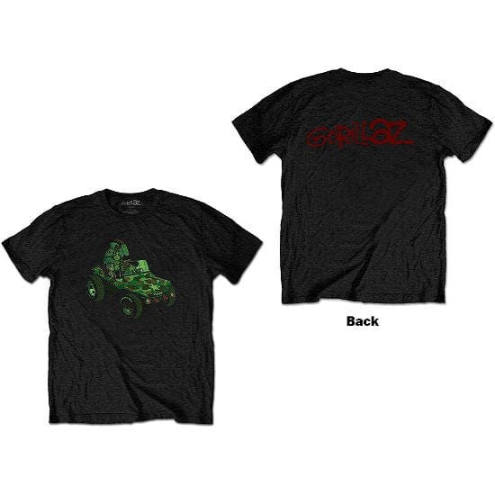 Gorillaz: Group Green Jeep (Back Print) - Large [T-Shirts]