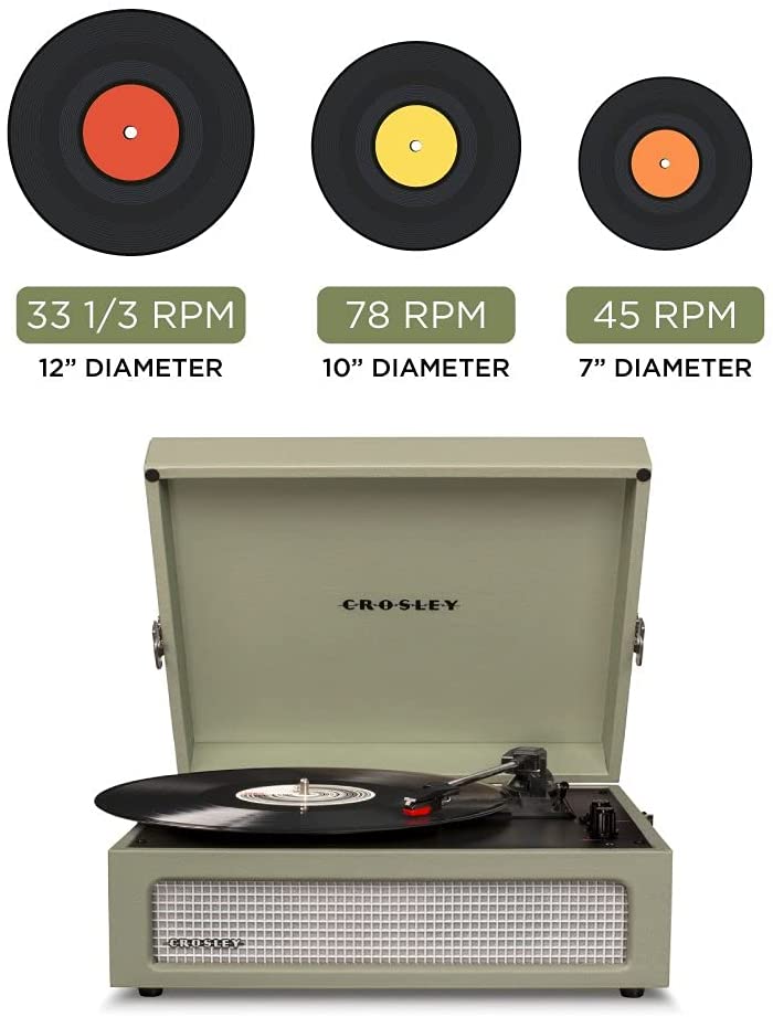 Crosley Voyager Plus - Bluetooth Turntable (Sage) [Tech & Turntables]