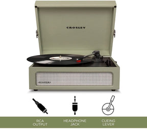 Crosley Voyager Plus - Bluetooth Turntable (Sage) [Tech & Turntables]