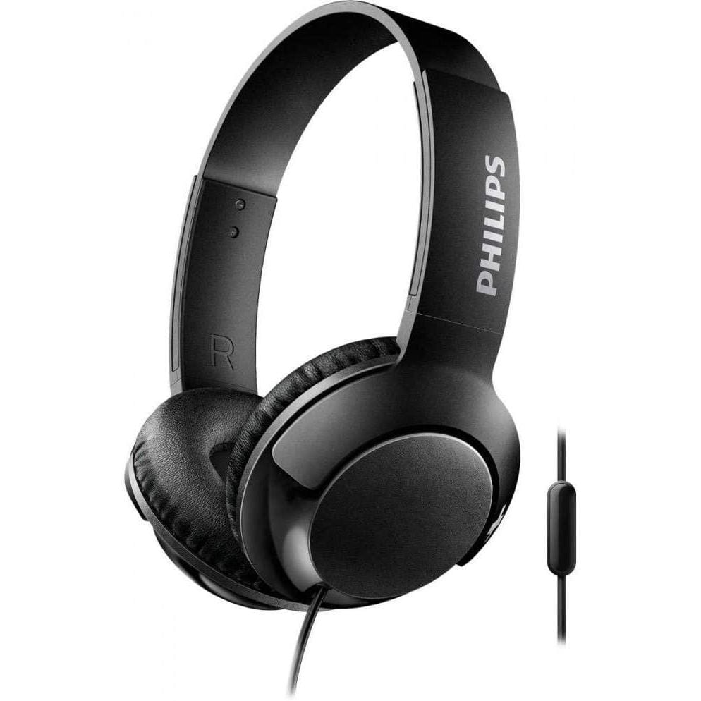 PHILIPS SHL3075BK BASS+ ON-EAR HEADPHONES WITH MIC - BLACK [ACCESSORIES]