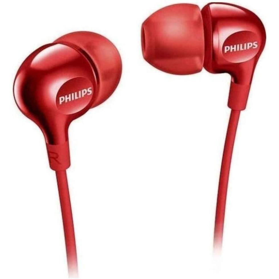 PHILIPS SHE3555RD/00 IN-EAR BASS HEADPHONES WITH MIC - RED [ACCESSORIES]