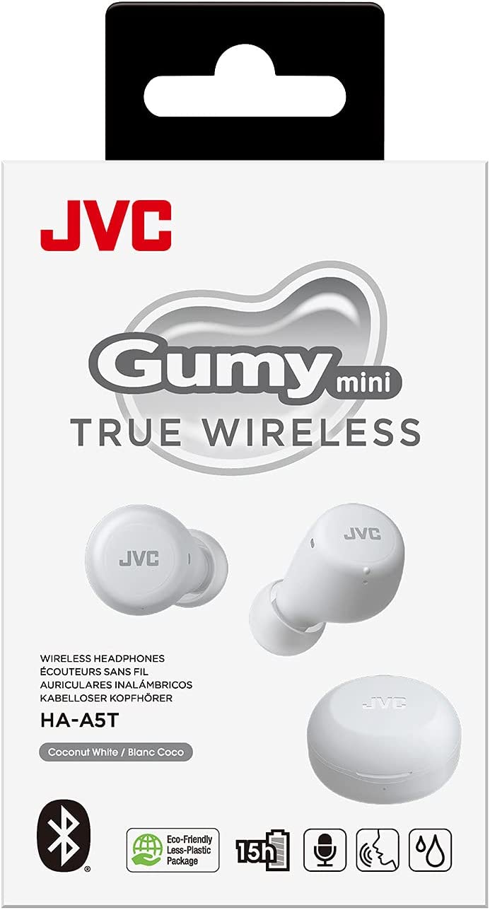 JVC HA-A5T GUMY MINI TRUE WIRELESS EARBUDS WITH MIC - WHITE [ACCESSORIES]