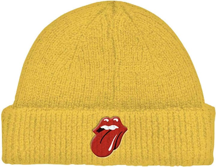 Rolling Stones The Beanie Hat 72 Tongue Band Logo Official Yellow Roll Up [Hat]