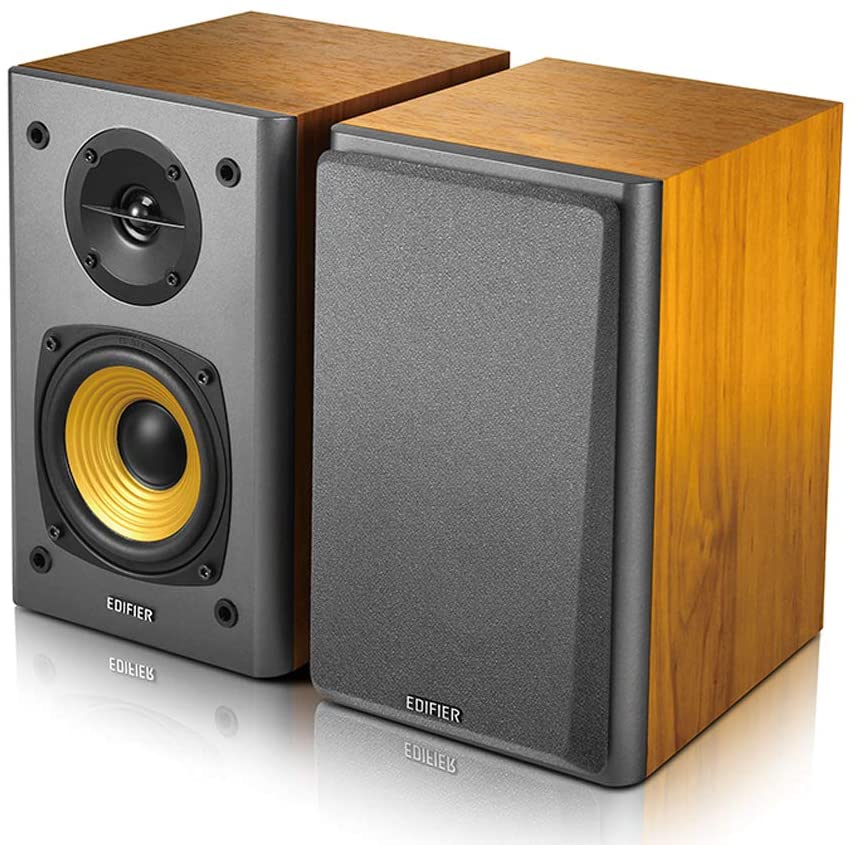 EDIFIER R1000T4 ACTIVE 2.0 POWERED BOOKSHELF SPEAKER SYSTEM - 24W TOTAL POWER OUTPUT - 4" BASS DRIVER - BROWN [TECH & TURNTABLES]