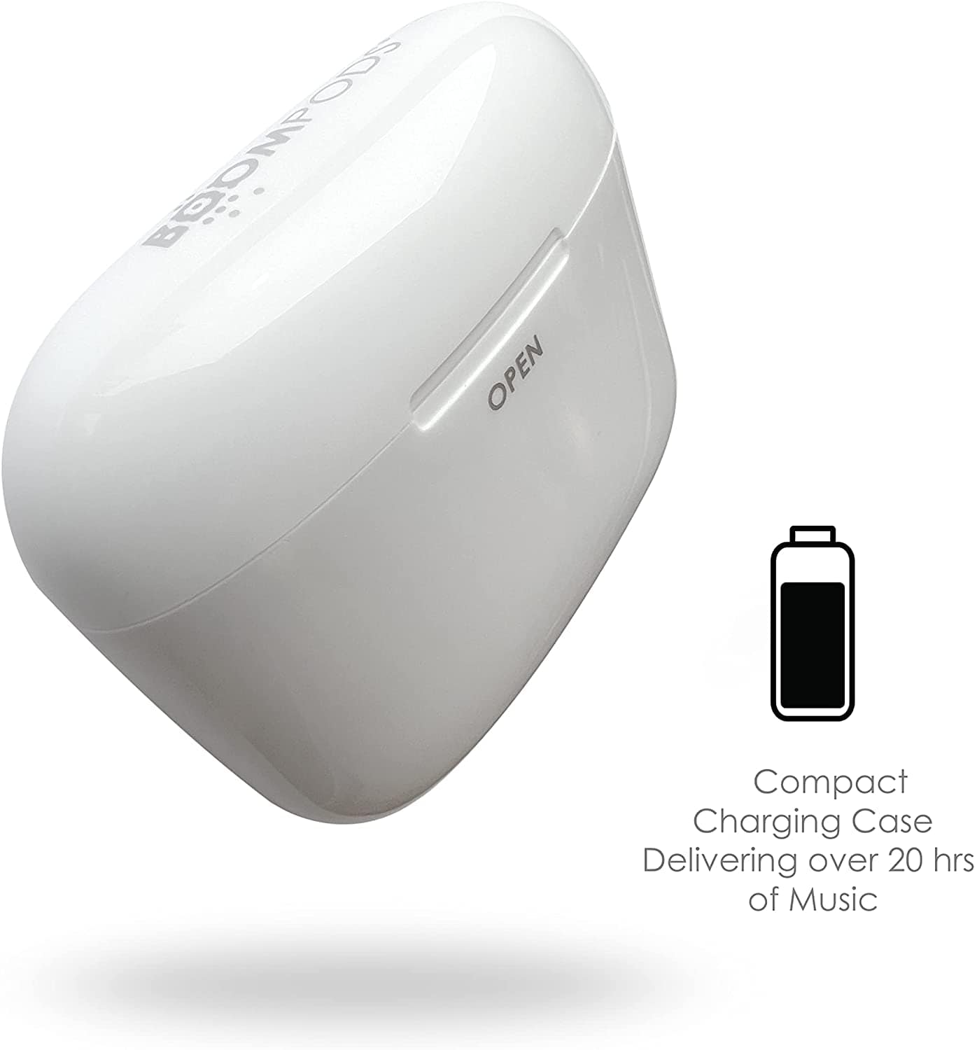 BOOMPODS BASSLINE GO ENC TRUE WIRELESS - ELECTRONIC NOISE CANCELATION MIC WITH BLUETOOTH EARPHONES (WHITE) [ACCESSORIES]