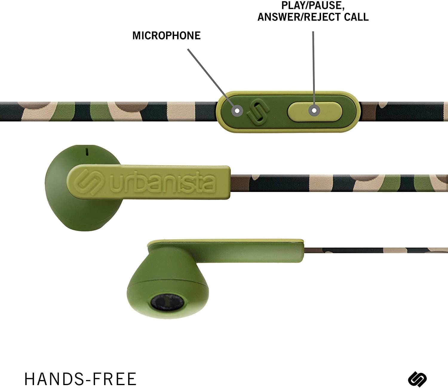 URBANISTA SAN FRANCISCO EARPHONES - GREEN CAMO [ACCESSORIES]