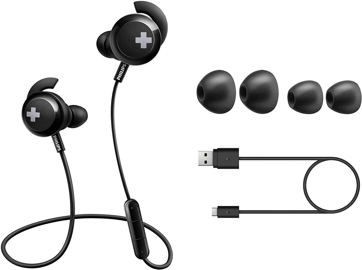 PHILIPS SHB4305BK BASS+ BLUETOOTH EARPHONES WITH MIC - BLACK [ACCESSORIES]