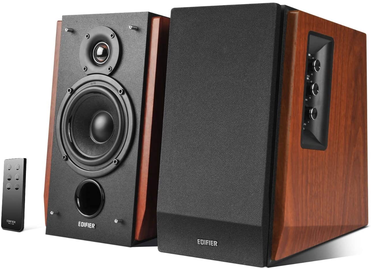 EDIFIER R1700BT BLUETOOTH BOOKSHELF SPEAKERS - ACTIVE NEAR-FIELD STUDIO MONITORS - POWERED SPEAKERS 2.0 SETUP WOODEN ENCLOSURE - 66W RMS [TECH & TURNTABLES]