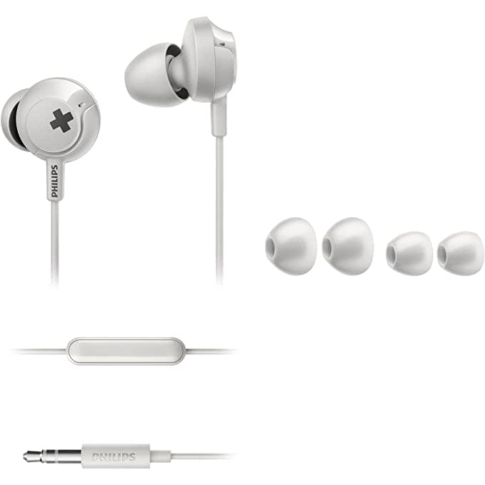 PHILIPS AUDIO SHE4305WT/00 BASS+ WIRED EARPHONES WITH MICROPHONE [ACCESSORIES]
