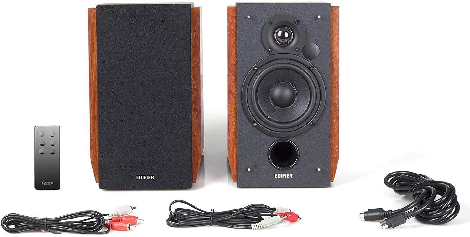 EDIFIER R1700BT BLUETOOTH BOOKSHELF SPEAKERS - ACTIVE NEAR-FIELD STUDIO MONITORS - POWERED SPEAKERS 2.0 SETUP WOODEN ENCLOSURE - 66W RMS [TECH & TURNTABLES]