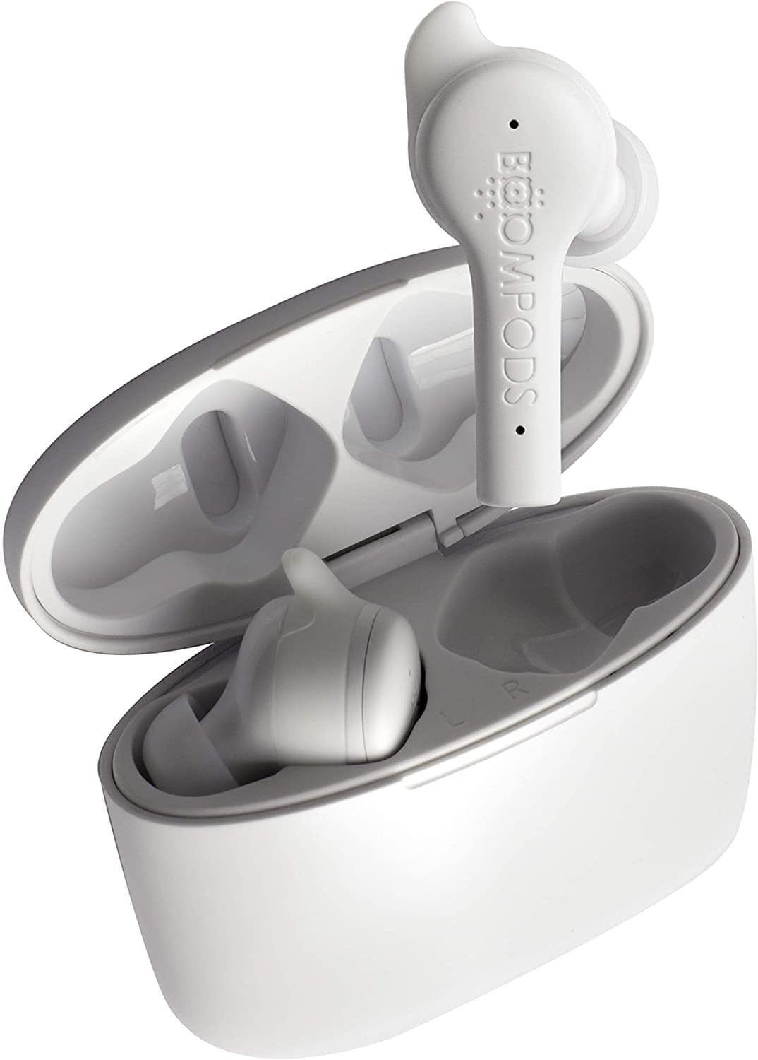 BOOMPODS BASSLINE ANC TRUE WIRELESS – ACTIVE NOISE CANCELLING BLUETOOTH IN-EAR HEADPHONES (WHITE) [ACCESSORIES]