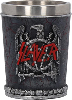 Slayer Shot Glass 7cm Black, Resin w/Stainless Steel Insert, Grey [Cup]