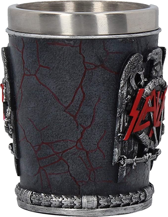 Slayer Shot Glass 7cm Black, Resin w/Stainless Steel Insert, Grey [Cup]
