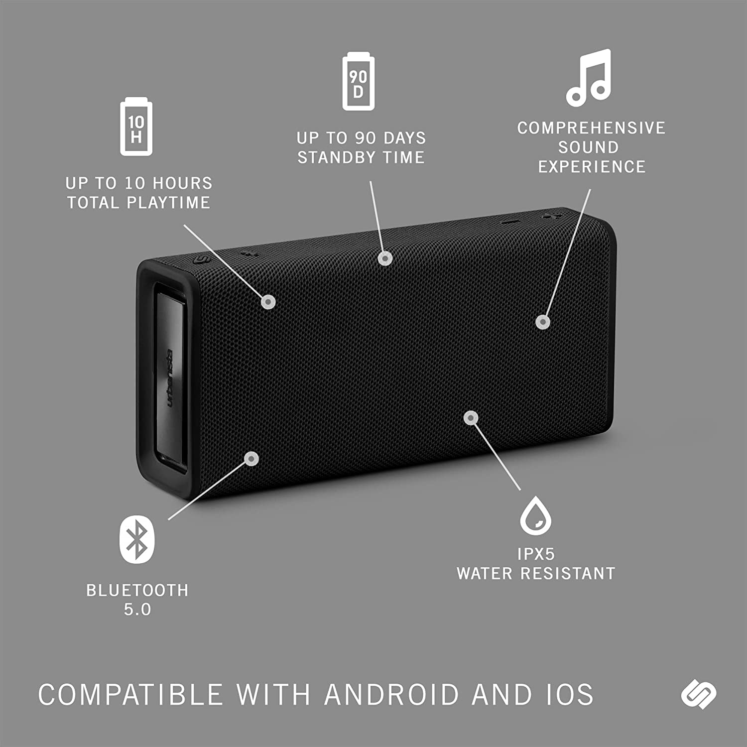 URBANISTA BRISBANE WIRELESS BLUETOOTH SPEAKER: BLACK [TECH & TURNTABLES]
