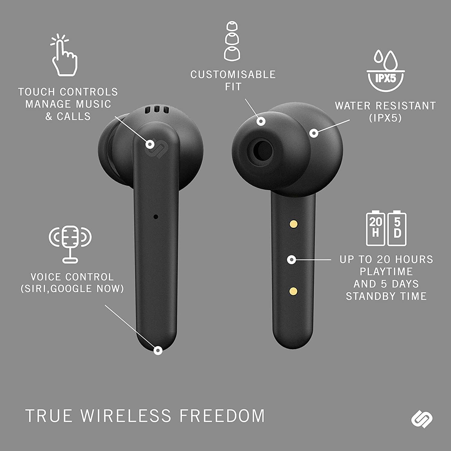 Urbanista Paris True Wireless Earphones - Black [Accessories]