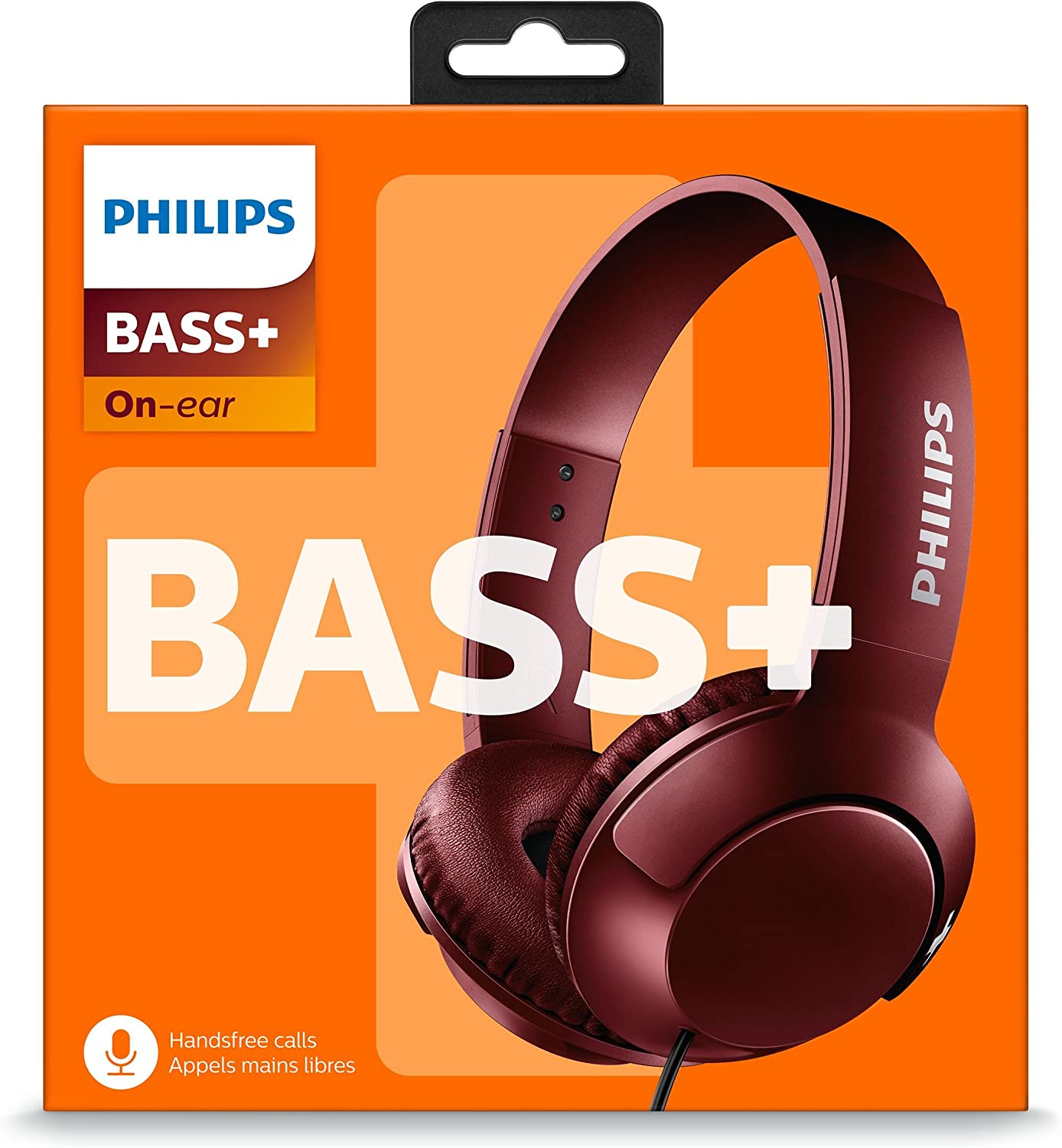 PHILIPS SHL3075RD BASS+ ON-EAR HEADPHONES WITH MIC - RED [ACCESSORIES]