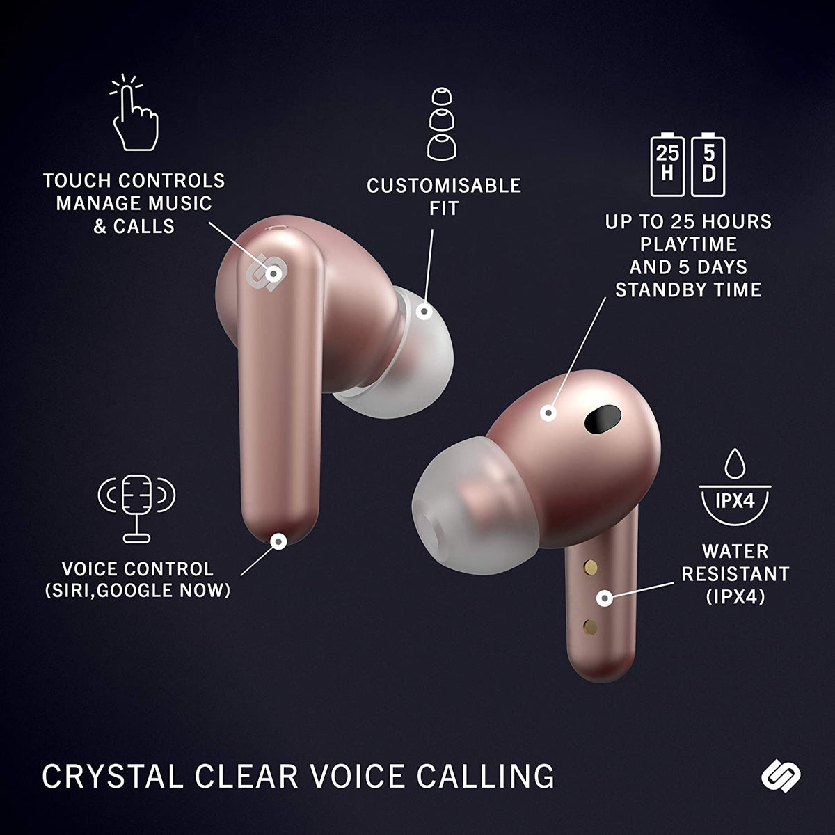 URBANISTA LONDON TRUE WIRELESS EARBUDS - ROSE GOLD [ACCESSORIES]