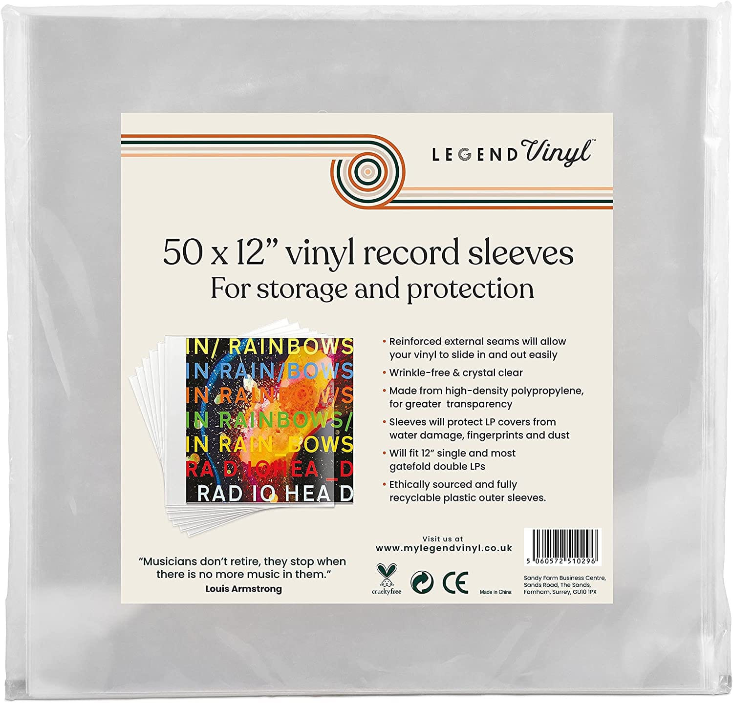 LEGEND VINYL 50 X 12” VINYL RECORD SLEEVES [ACCESSORIES] [Accessories]