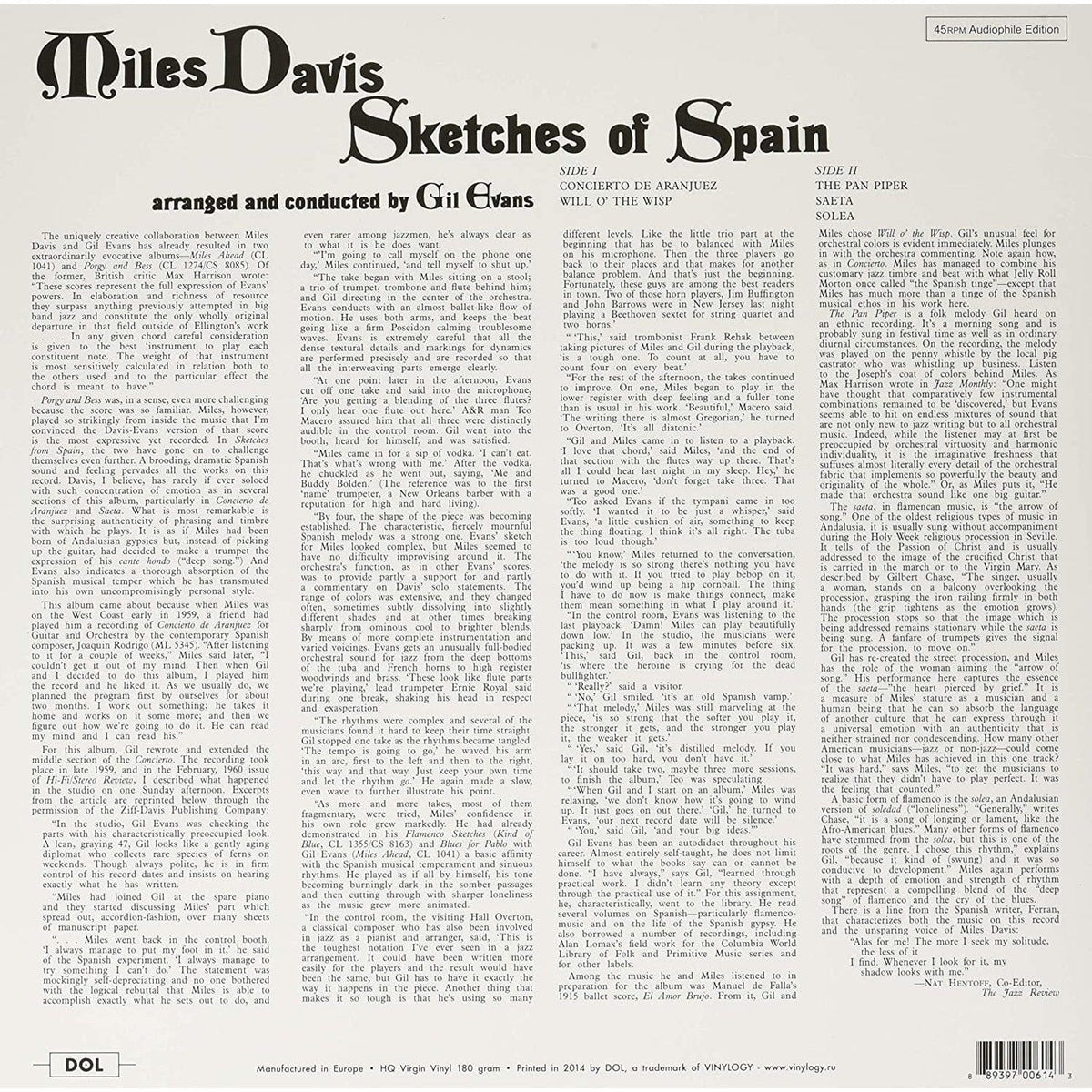 MILES DAVIS - SKETCHES OF SPAIN [LIMITED BLUE VINYL]