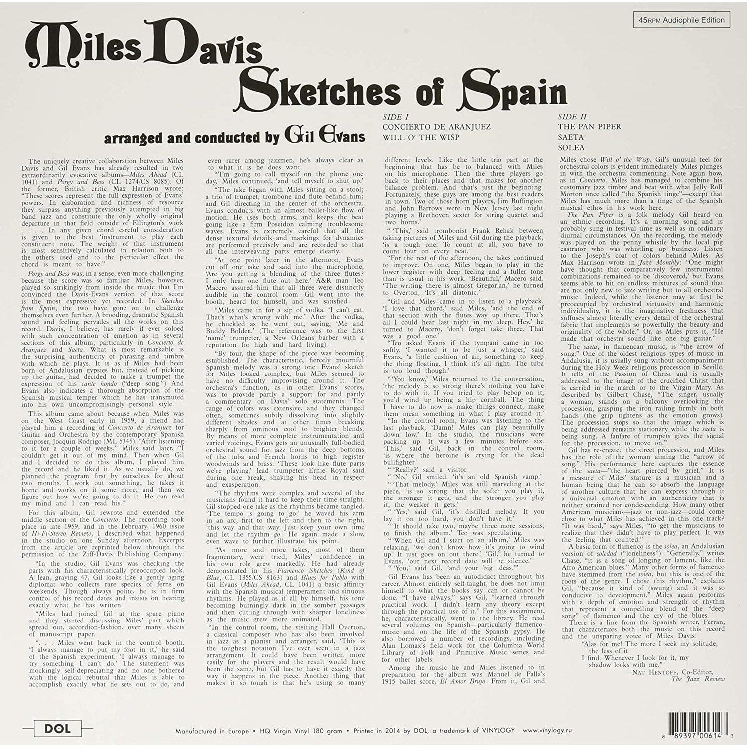 MILES DAVIS - SKETCHES OF SPAIN [LIMITED BLUE VINYL]