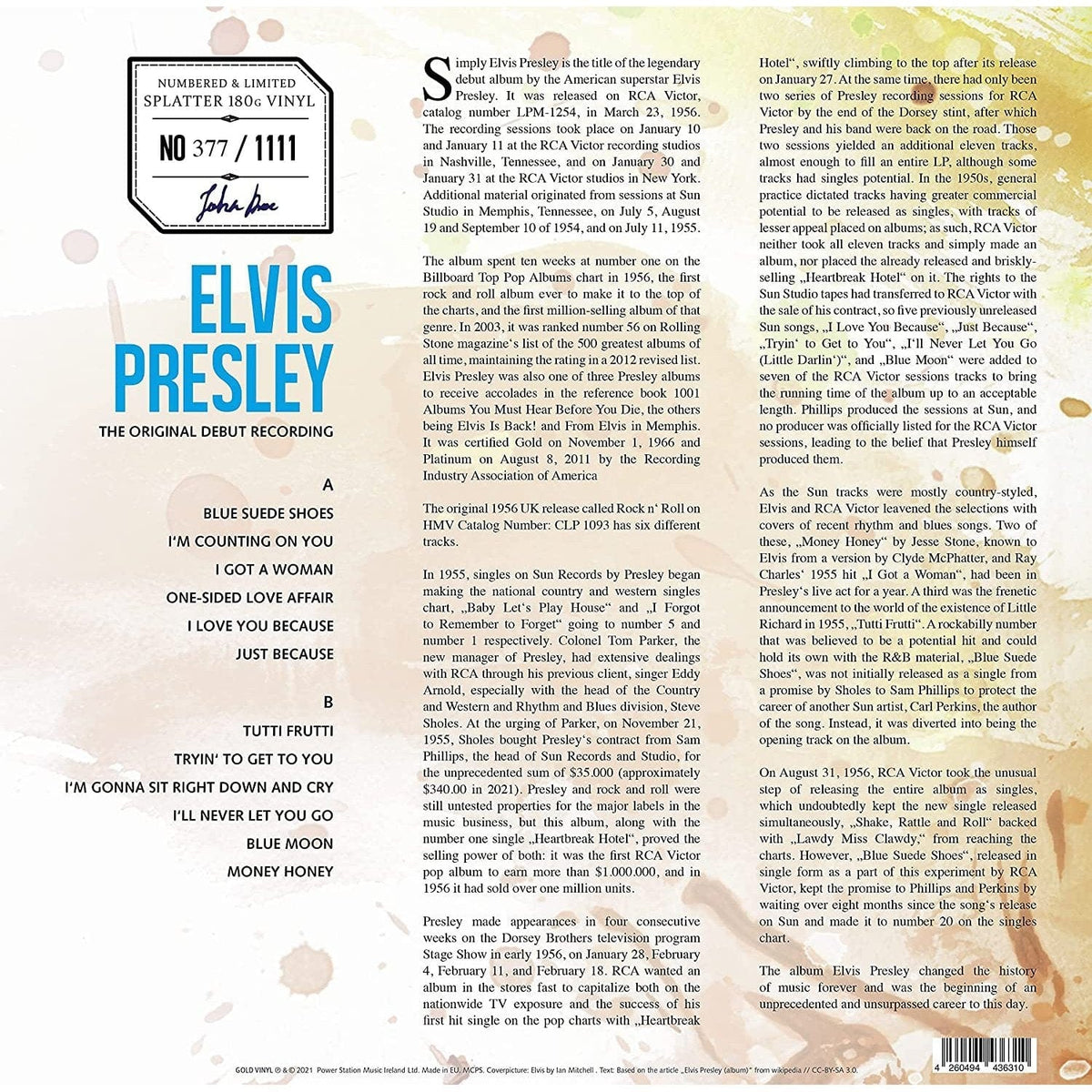 ELVIS PRESLEY - DEBUT RECORDING [SPLATTER VINYL]