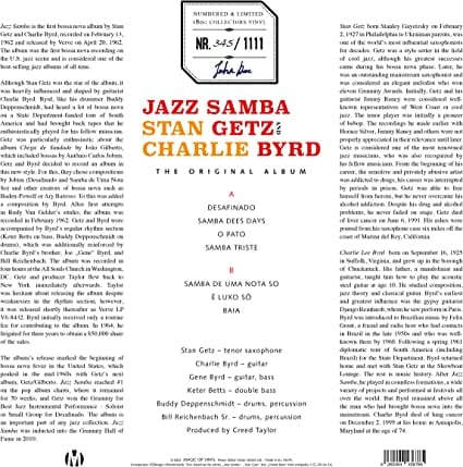 JAZZ SAMBA - STAN GETZ, CHARLIE BYRD [VINYL]
