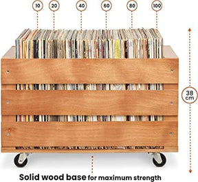 Legend Vinyl Wooden Vinyl Record Storage Crate on Wheels [Accessories]