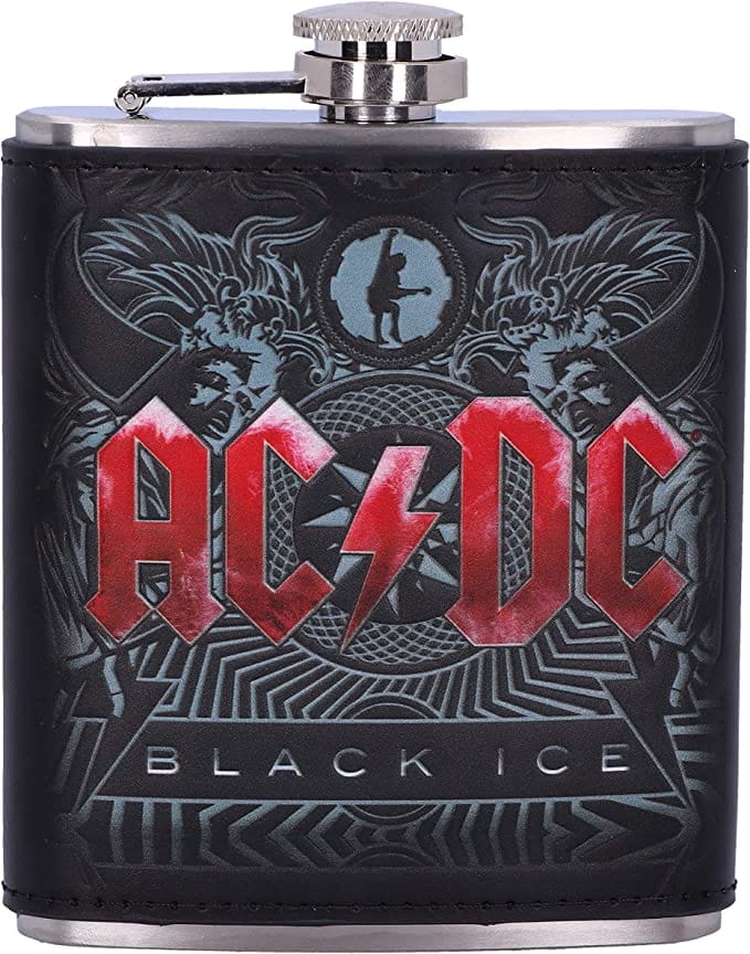 AC/DC Black Ice Album Embossed Hip Flask, Stainless Steel, 7oz [Flask]