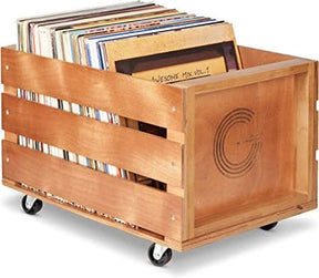 Legend Vinyl Wooden Vinyl Record Storage Crate on Wheels [Accessories]