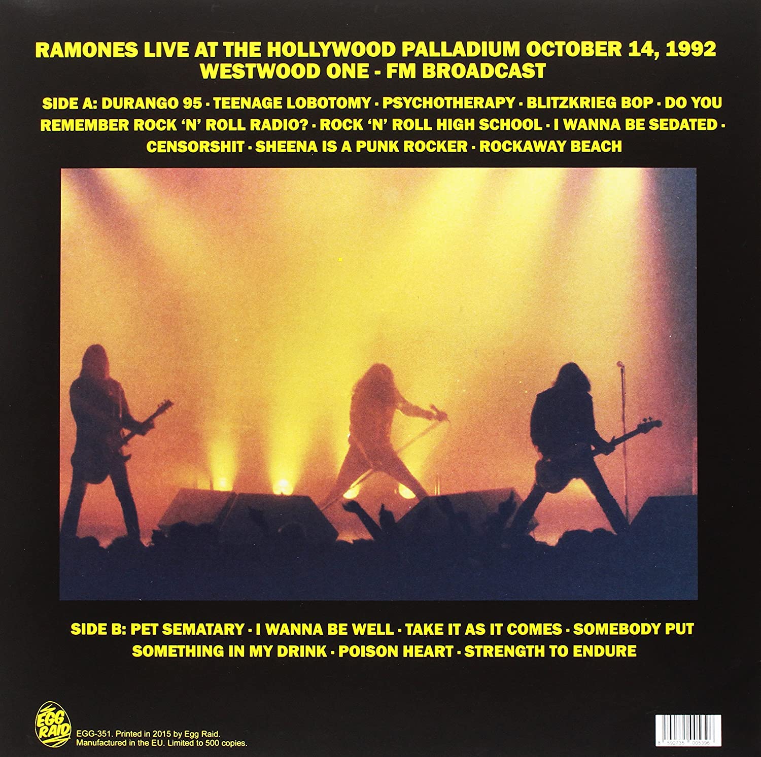 LIVE AT THE HOLLYWOOD PALLADIUM - RAMONES [VINYL]