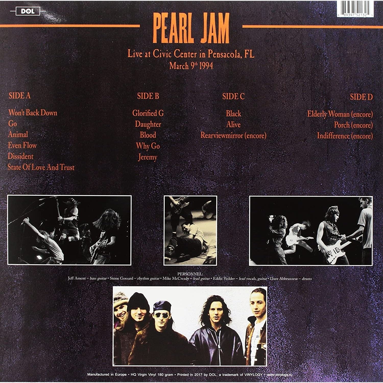 PEARL JAM - LIVE AT CIVIC CENTER IN PENSACOLA, FL - MARCH 9TH 1994 [VINYL]