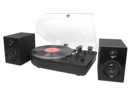 CAMDEN SPEAKERS WITH SPEAKERS, BLACK [TECH & TURNTABLES]
