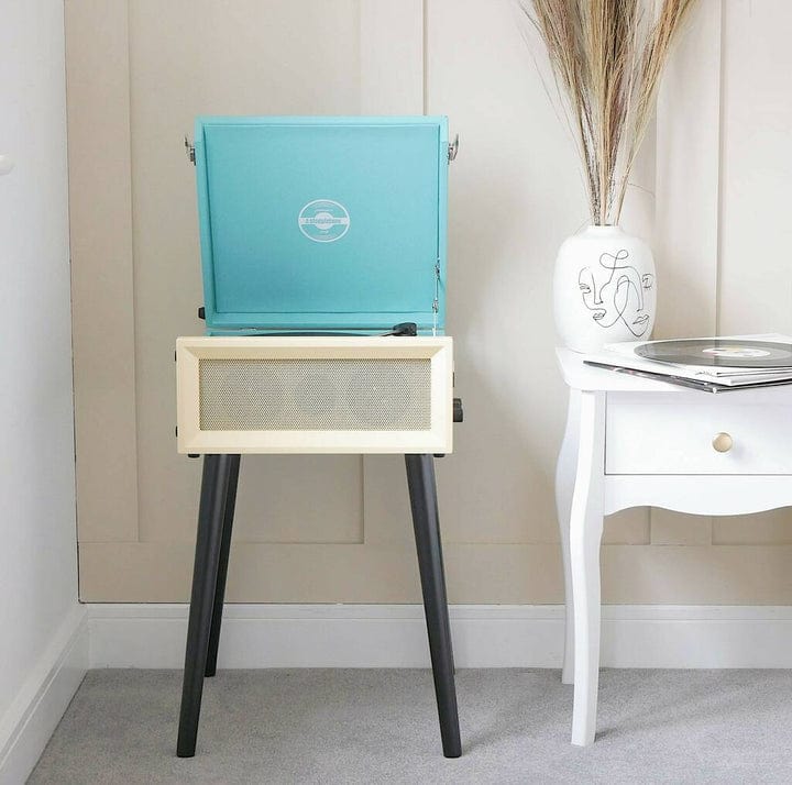 Steepletone SRP1R-XP Retro Record Player (Blue & Cream) [Tech & Turntables]