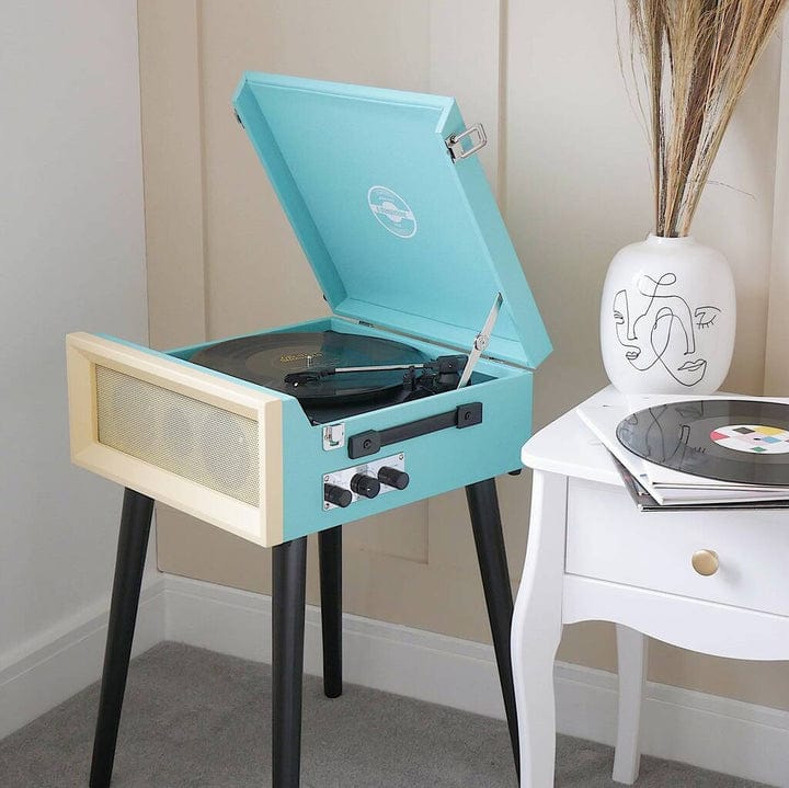 Steepletone SRP1R-XP Retro Record Player (Blue & Cream) [Tech & Turntables]